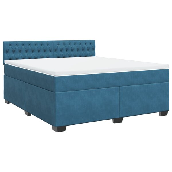 vidaXL Sommier à lattes de lit et matelas bleu 180x200 cm velours
