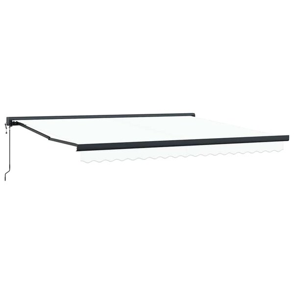 vidaXL Auvent Rétractable Blanc 400 × 300 cm Tissu  Métal
