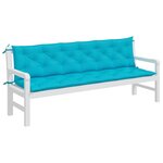 vidaXL Coussins de banc de jardin lot de 2 turquoise 200x50x7 cm tissu