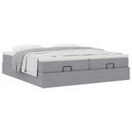 VidaXL Cadre de lit ottoman et matelas gris clair 200x200cm tissu