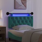 vidaXL Tête de lit suspendue Avec lumière LED Turquoise Velours