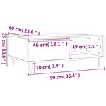 vidaXL Table basse chêne fumé 90x60x35 cm bois d'ingénierie