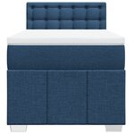 vidaXL Sommier à lattes de lit avec matelas Bleu 90x200 cm Tissu