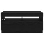 Meuble TV vidaXL avec des lumières LED chêne noir 80x35x40 cm en bois d'ingénierie