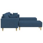 vidaXL Sofa en tissu avec coussin Bleu 208 cm tissu