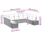 vidaXL Ensemble de canapé de jardin avec coussin 5 Pièces Noir Polyrotin