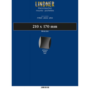 Bandes double soudure 210 x 170 mm pour blocs de timbres. Fond - Noir