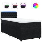vidaXL Sommier à lattes de lit et matelas Noir 80x200 cm Velours