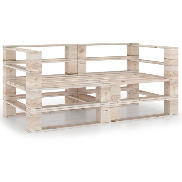 vidaXL Canapé palette de jardin à 2 places bois de pin