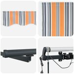 vidaXL Auvent Rétractable Automatique avec Rayures Multicolores LED 500x350 cm