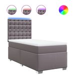 vidaXL Sommier à lattes de lit avec matelas Gris 80x200 cm Similicuir