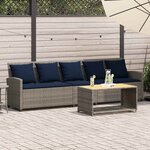 vidaXL Canapé de jardin avec coussins 5 places gris résine tressée
