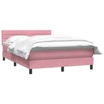 vidaXL Sommier à lattes de lit avec matelas rose 140x220 cm velours