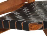 vidaXL Chaise de relaxation pliable noir cuir véritable