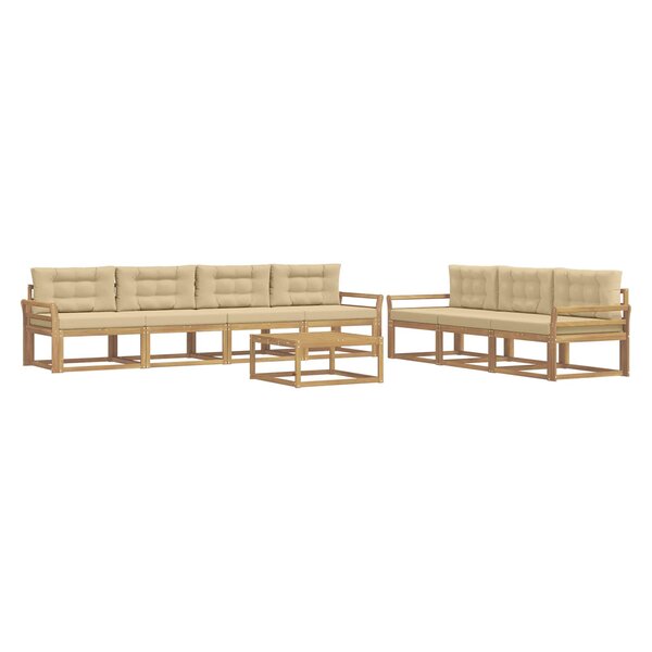 vidaXL Ensemble de canapés d'extérieur 7 pc Blanc et Beige