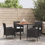 vidaXL Ensemble à manger de jardin coussins 5Pièces Noir Résine tressée