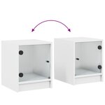 vidaXL Table de chevet avec porte en verre blanc 35x37x42 cm