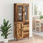 vidaXL Haut Armoire 2 Pièces Bois Ancien Bois Aggloméré et Verre