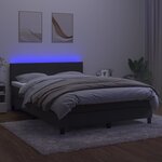 vidaXL Sommier à lattes de lit avec matelas LED Gris foncé 140x190 cm