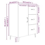 vidaXL Buffet sonoma gris 69 5x34x90 cm bois d'ingénierie