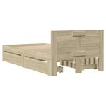 vidaXL Cadre de lit avec tête de lit chêne sonoma 75x190 cm