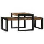 vidaXL Table basse 2 Pièces Multicolore bois de récupération massif