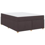vidaXL Cadre de lit avec matelas Marron foncé 140 x 200 cm tissu