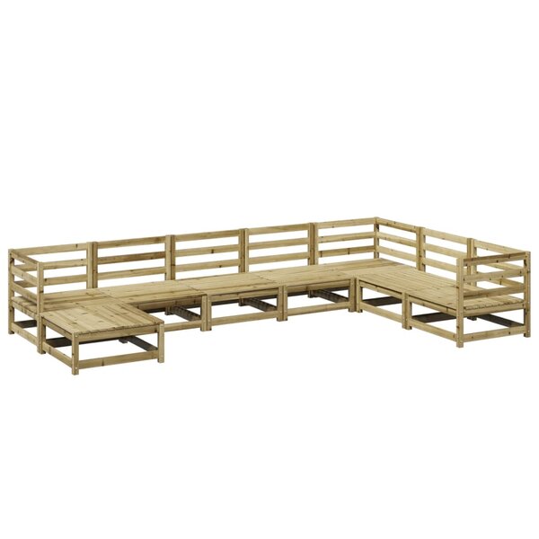 vidaXL Salon de jardin 8 Pièces bois de pin imprégné
