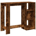 vidaXL Table de bar avec étagère chêne fumé bois d'ingénierie
