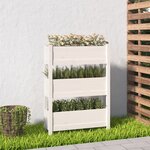 vidaXL Jardinière Blanc 77x25x104 5 cm Bois massif de pin