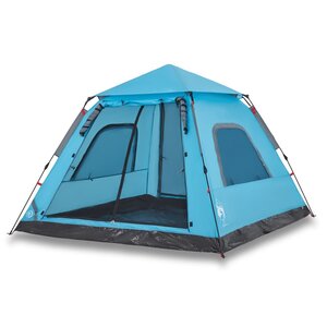 vidaXL Tente de camping à dôme 5 personnes bleu libération rapide
