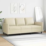 vidaXL Canapé à 3 places Crème 180 cm Similicuir