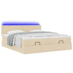 VidaXL Cadre de lit ottoman avec matelas crème 180x200 cm tissu