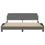 vidaXL Cadre de lit Dover gris foncé 183x213 cm tissu