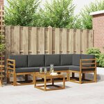 vidaXL Ensemble de canapés d'extérieur 6 Pièces Naturel et Anthracite