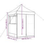 vidaXL Tente de réception pliable escamotable 4 parois latérales noir
