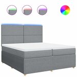 vidaXL Sommier à lattes de lit avec matelas Gris clair 200x200cm Tissu