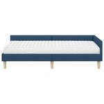 vidaXL Cadre de lit d'angle avec matelas avec matelas 2 Pièces Bleu tissu