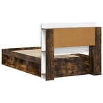 vidaXL Cadre de lit avec rangement Chêne fumé 90 x 190 cm
