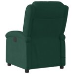 vidaXL Fauteuil inclinable de massage vert foncé velours