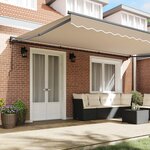 vidaXL Cadre d'auvent Beige 500 × 300 cm Polyester avec revêtement PU