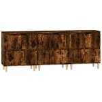 vidaXL Buffets 3 Pièces chêne fumé 60x35x70 cm bois d'ingénierie