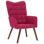 vidaXL Chaise de relaxation avec tabouret Bordeaux Velours