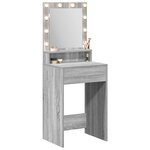 vidaXL Table de Toilette avec étagère Gris Sonoma 50 x 41 x 135 cm