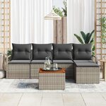 vidaXL Ensemble de canapé de jardin 6 Pièces Gris