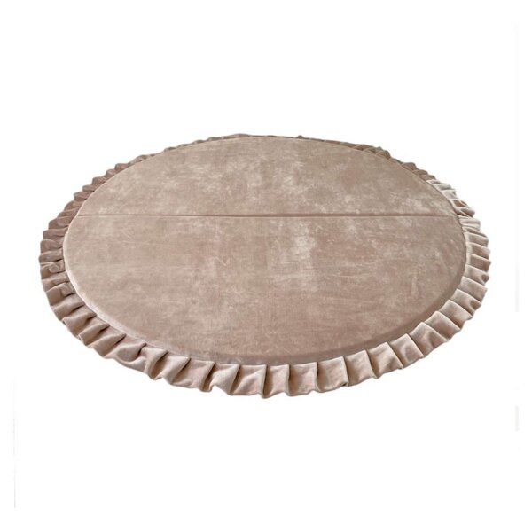 Tapis de jeu pliable en velours 125 rond beige