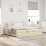 VidaXL Cadre de lit ottoman avec matelas crème 160x200 cm tissu