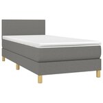 vidaXL Sommier à lattes de lit avec matelas et LED Gris foncé 80x200cm
