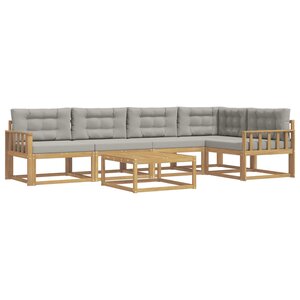 vidaXL Ensemble de canapés d'extérieur 6 Pièces Blanc et gris clair