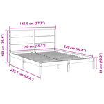 vidaXL Cadre de lit extra long sans matelas 140x220 cm bois massif